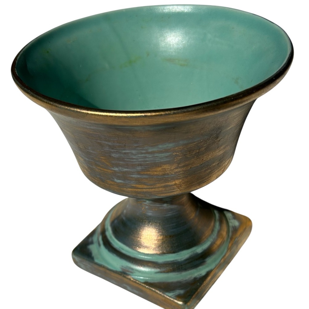 Elegant Green and Bronze Decorative Bowl